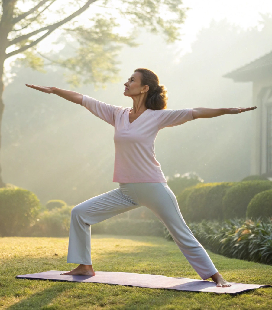 Morgenyoga vejledning visualiseret